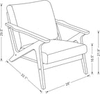Zola Mid Century Modern Accent Chair Arm Chair: The Perfect Reading, Living Room, and Bedroom Chairs for Modern Home Furniture Use! Solid Wood Frame, Blush Velvet/Walnut