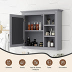 Bathroom Wall Cabinet with Mirror, 30'' x 28'' Medicine Cabinet with Mirror Door and Adjustable Shelves, Over Toilet Storage Cabinet, Wall-Mounted Bathroom Mirrors for Over Sink with Storage