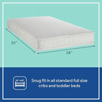 Sealy Baby Cozy Cool Hybrid Breathable Crib Mattress, GREENGUARD GOLD Certified, Made in USA, Cooling Foam, 2 Stage, Toddler Bed Fit, 204 Coils & Cotton Cover, Safety & Quality Tested, 52x28"