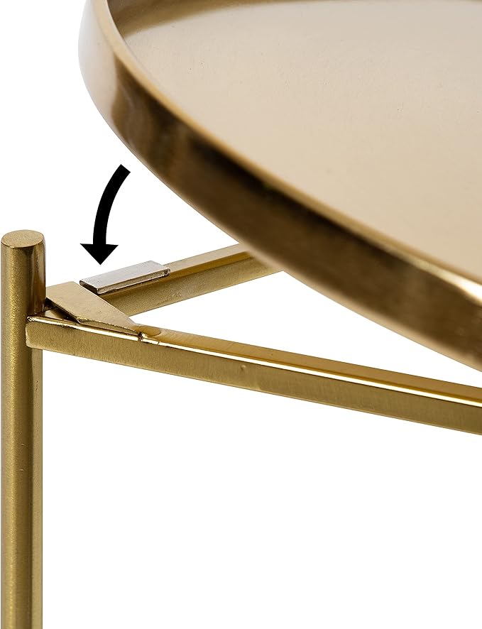 Kate and Laurel Ulani Modern Nesting Side Table; Set of 2; Gold; Sophisticated Glam End Tables for Storage and Display