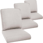Outdoor Chair Cushions 3 Packs - Outside Durable Thick Replacement Back and Seat Cushion 22x24 with Zipper Cover for Patio Glider Rocking Chairs Loveseat Couch – Beige/Regular