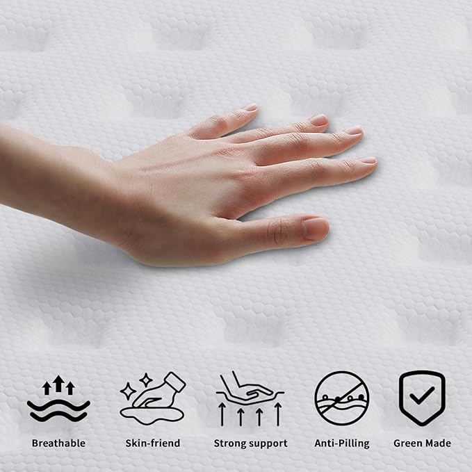 [New Version]Twin Mattress 14 Inch Hybrid Mattress Queen Size, Cooling-Gel Memory Foam & Pocket Springs, Firm Support for Back Pain Relief, Motion Isolation, CertiPUR-US Certified, Bed in a Box