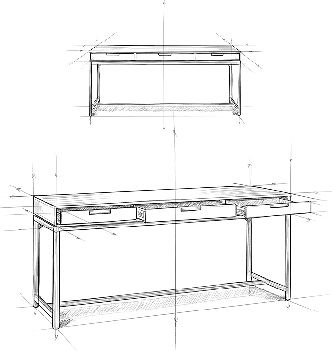 SIMPLIHOME Banting Desk - 72-Inch Wide Solid Hardwood and Metal Writing Desk in Walnut Brown, Modern Industrial Home Office Computer Table for Study with 2 Drawers and Flip-Down Keyboard Tray