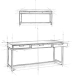 SIMPLIHOME Banting Desk - 72-Inch Wide Solid Hardwood and Metal Writing Desk in Walnut Brown, Modern Industrial Home Office Computer Table for Study with 2 Drawers and Flip-Down Keyboard Tray