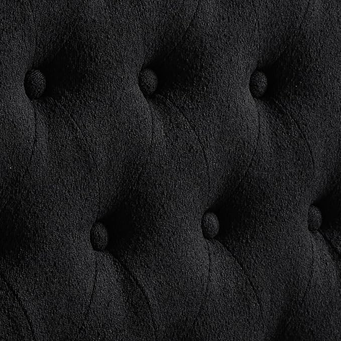 24KF Boucle Upholstered Tufted Button King Headboard and Comfortable Fashional Padded King/California King Size headboard,6025-K-Boucle-Black