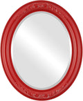 OVALCREST Oval Beveled Wall Mirror for Home Decor - Florence Style - Holiday Red - 28" x 22"