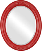 OVALCREST Oval Beveled Wall Mirror for Home Decor - Florence Style - Holiday Red - 28" x 22"