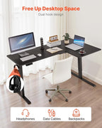VEVOR Electric L Shaped Standing Desk 63"x39", 3 Memory Height Adjustable, Dual Motor Corner Sit Stand Up Desk with 2 Hooks, Heavy Duty Carbon Steel Computer Table Workstation, Easy to Assemble, Black