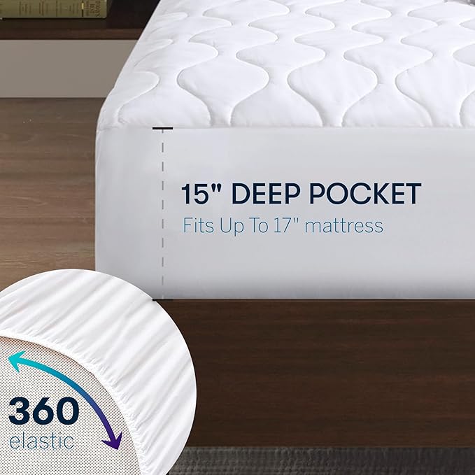 Serta Heated Mattress Pad Twin Size - Electric Mattress Pad, 10 Heat Setting Controller, Auto Shut Off Timer, Deep Elastic Pocket, Up to 17", ETL Certified, Machine Wash, White (Pack of 2)