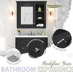 30" Bathroom Vanity with Matching Medicine Cabinet, Modern Sink Storage Cabinet with Drawers, Soft Closing Doors and Shelf, Bathroom Vanities with Sink & Mirror