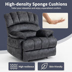 Manual Recliner Chair for Living Room, Single Sofa Recliners for Adults 350LBS, Heavy Duty Reclining Max 155 Degrees, Fabric Dark Gray