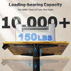 Shahoo 45.2 Inch Standing Desk, Electric Height Adjustable Computer Desks with Hook and Cable Hole, Rustic Brown