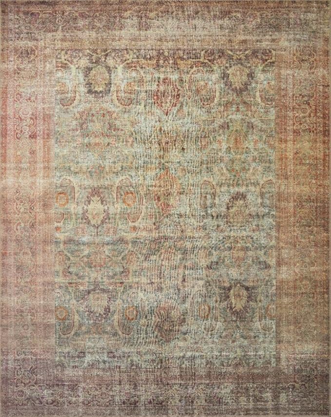 Loloi Amber Lewis Georgie Collection GER-03 Jade/Sunset 2'-0" x 5'-0", .19" Pile Height, Accent Rug
