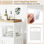 Tangkula Bathroom Storage Cabinet, Freestanding Floor Organizer with 2 Doors & 1 Adjustable Shelf, Modern Home Bathroom Furniture for Living Room Entryway Kitchen (Cabinet, White)