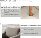 UIXE Swivel Accent Chairs Set of 2, Chenille Upholstered Arm Chair for Living Room, Modern Club Armchair Comfy Single Sofa Bedroom Reading Seat with Lumbar Pillow - Sand