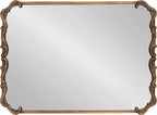 Kate and Laurel Brazelton Rounded Rectangle Ornate Traditional Mirror; 20 x 27; Gold; Ornamental Round Rectangular Classic Framed Wall Mirror