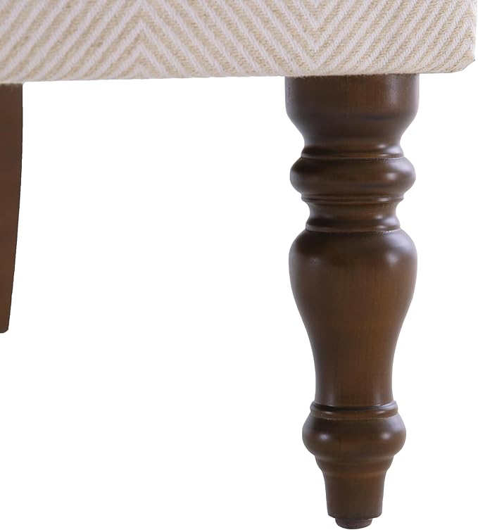 HUIMO Living Room Chair Upholstered High Back Armchair Retro Printed Wingback Chair in Linen for Bedroom & Study Comfy Accent Sofa Chair Reading Chair Holds 300lbs (Navy Blue) (1, Tan with Lines)