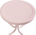 Crosley Furniture Griffith Weather Resistant Retro Metal Outdoor Side Table for Patio, Deck, Porch, Pink
