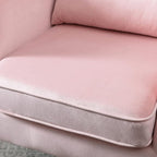 Accent Reading Arm Chairs for Living Room Bedroom, Midcentury Modern Comfy Corner Sofa Chair, Wingback Waiting Room Club Chair with Button Tufted Back &Lumbar Pillow, Velvet Pink