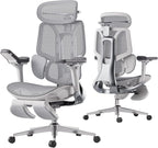 Hbada E3 Pro Ergonomic Office Chair, Big and Tall Office Chair - with 3-Zone Dynamic Lumbar Support, 4D Adjustable Headrest, 6D Adjustable Armrests, Swivel, Grey