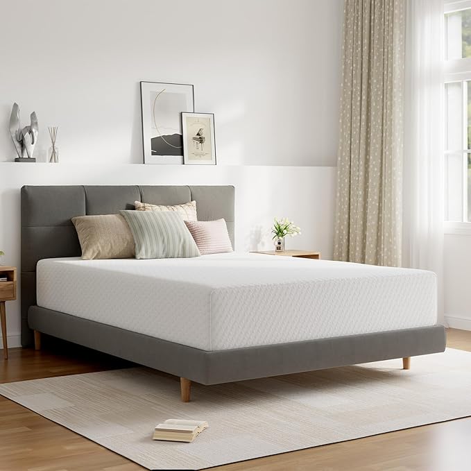 Novilla Queen Size Mattress, 12 Inch Memory Foam Mattress Queen for Pressure Relief & Comfort Sleep, Natural Fiber Infused for Cooling Refreshing Feel, CertiPUR-US Certified Mattress in a Box, Plush