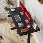 SANODESK Electric Standing Desk 55x24 Inch Height Adjustable Stand Up Desk Home Office Computer Workstation Sit Stand Home Office Desk with Splice Board (Black Frame + Black Top)