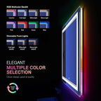 38x38 Inch RGB LED Bathroom Mirror with Lights, Color Changing RGB Backlit LED Mirror for Bathroom,Lighted Vanity Mirrors for Bathroom Wall, Dimmable, Anti-Fog (RGB Backlit+Front-Lit)