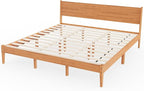 King Size Bed Frame and Headboard, Malaysian Oak King Bed Frame with Storage, Modern Platform Bed Frame with Headboard, No Box Spring Needed, Easy Assembly, Rustic Pine