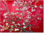 Wieco Art Extra Large Red Almond Blossom Tree Vincent Van Gogh Paintings Reproduction Canvas Prints Wall Art for Home Decor and Wall Decor Classical Flowers Pictures Artwork