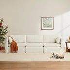 CHITA Sectional Sofa Set, Comfty Cloud Couch, FSC Certified Deep Seat Sectional Couch for Lving Room, 112 inch Width, 3 Seat Modern Modular Sofa, Linen