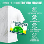 Sudstainables Laundry Detergent Sheets 60 Loads – Dissolvable Laundry Sheet for Washing Machines, Compact Alternative to Liquid & Powder Detergent, Travel-Friendly Soap | Lemon