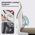 TRALT Office Chair - Ergonomic Desk Chair with Adjustable Lumbar Support, Mesh Computer Chair, Executive Chairs for Home Office Comfortable Lumbar Support,Khaki
