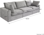 Cloud Modular Sectional Sofa Couch,120.45" Convertible Couches 3 Seater Sofa for Living Room,Minimalist Deep Sofa Couches,Sofa Covers Washable&Replaceable(Grey)