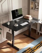 FEZIBO One-Piece Standing Desk Adjustable Height Stand up Home Office Desk, 32x20 Inch Electric Standing Computer Desk, with 4 Memory Presets, Headphone Hook, Black