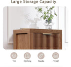 Modern 12-Drawer Solid Wood Dresser with Fluted Front & Gold Handles, Multifunctional Tall Storage Chest, for Hallway, Entryway, Walnut X3