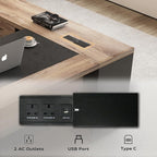 L Shape Executive Desk, Large Office Desk with Drawers & Shelves, 78.74 Inches Industrial Wooden Desk with Storage, Modern Computer Desk for Home Office, Black and Brown, Left Side