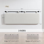 UEV King Headboard Only, Wall Mounted Hanging Upholstered Bed Head Board, Modern Vertical Channel Design of Fine Flannel, Elegant Beige Fluted Headboard for Bedroom (Beige, King Size)
