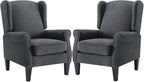 Accent Chair for Living Room Set of 2, High Back Reading Armchairs with Removable Seat Cushion, Mid-Century Single Couch in Fabric, Modern Ergonomic Wingback Chair for Bedroom,Club, Balcony