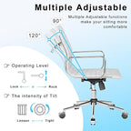 White Office Chair Ergonomic Swivel Desk Chair with Armrests Comfortable Heavy-Duty Chair for Office or Conference Table ，White 22.83in Seat