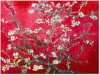 Wieco Art Red Almond Blossom Tree Vincent Van Gogh Paintings Reproduction Canvas Prints Wall Art for Home Decor and Wall Decor Classical Flowers Pictures Artwork