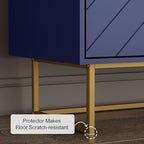 Scurrty 31.5'' Sideboard Buffet Cabinet with Storage Set of 2, Navy Blue Accent Cabinet with Doors & Adjustable Shelf for Living Room & Kitchen (2 Doors)