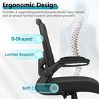 FelixKing Office Chair, Ergonomic Desk Chair Breathable Mesh Chairs Adjustable High Back Lumbar Support Flip-up Armrests, Executive Rolling Swivel Comfy Computer Chairs Home Office Black