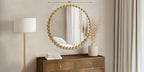 Madison Park Round Mirror, Metal Frame Circle Mirror 36 inch, Wall Art Decor Mounted Hanging for Entryway, Bathroom, hallway, Living Room, Vanity, Marlowe, Gold