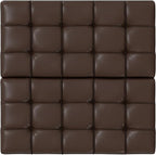 SIMPLIHOME Harrison 30 inch Wide Transitional Square Small Coffee Table Storage Ottoman in Chocolate Brown Vegan Faux Leather, Assembled, for The Living Room and Bedroom