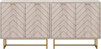 Scurrty 31.5'' Sideboard Buffet Cabinet with Storage,Sideboard Buffet Set of 2, Natural Storage Cabinet with Doors and Adjustable Shelf, Ancient Style for Living Room, Kitchen, Log Color