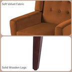 Accent Chair, Modern Velvet Arm Chair for Living Room, Bedroom, Comfy High-Resilient Sponge Reading Chair for Small Spaces-Velvet Orange, Set of 1