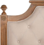 SAFAVIEH Home Collection Tufted Headboard, FULL - Linen, Beige/Rustic Oak