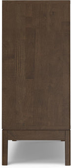 SIMPLIHOME Harper Solid Hardwood 40 inch Wide Mid Century Modern Entryway Storage Cabinet in Walnut Brown for The Living Room, Entryway and Family Room