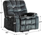 CANMOV Large Power Lift Recliner Chairs with Massage and Heat for Elderly, Heavy Duty and Safety Motion Reclining Mechanism Electric Wide Recliners with USB Ports, 2 Concealed Cup Holders (Grey Green)