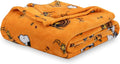 Berkshire Blanket Peanuts® VelvetLoft® Cute Character Snoopy Plush Throw Blanket,Snoopy and Woodstock Fall Birds & Leafs Orange,Throw 55 in x 70 in (Official Peanuts® Product)